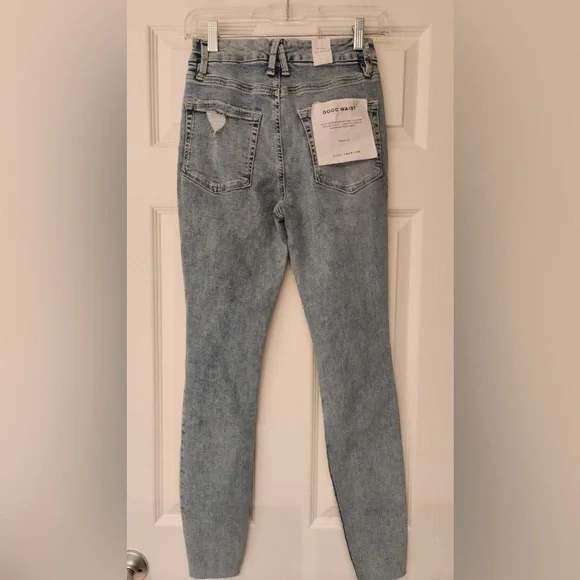 Good American Good Waist Skinny High Rise Blue Jeans Tummy Tech Size 2 /26 - Picture 6 of 16